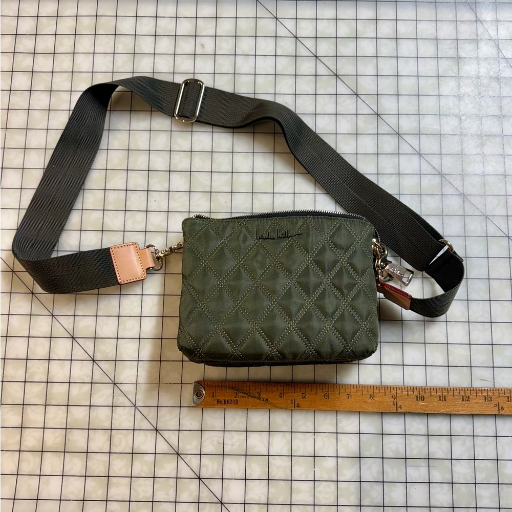 Nicole Miller Olive Quilted Crossbody Bag
